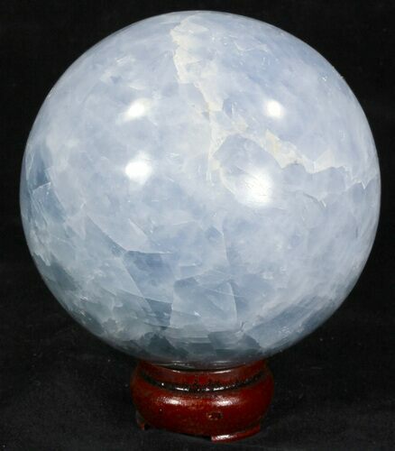 Polished Blue Calcite Sphere - Madagascar #32133